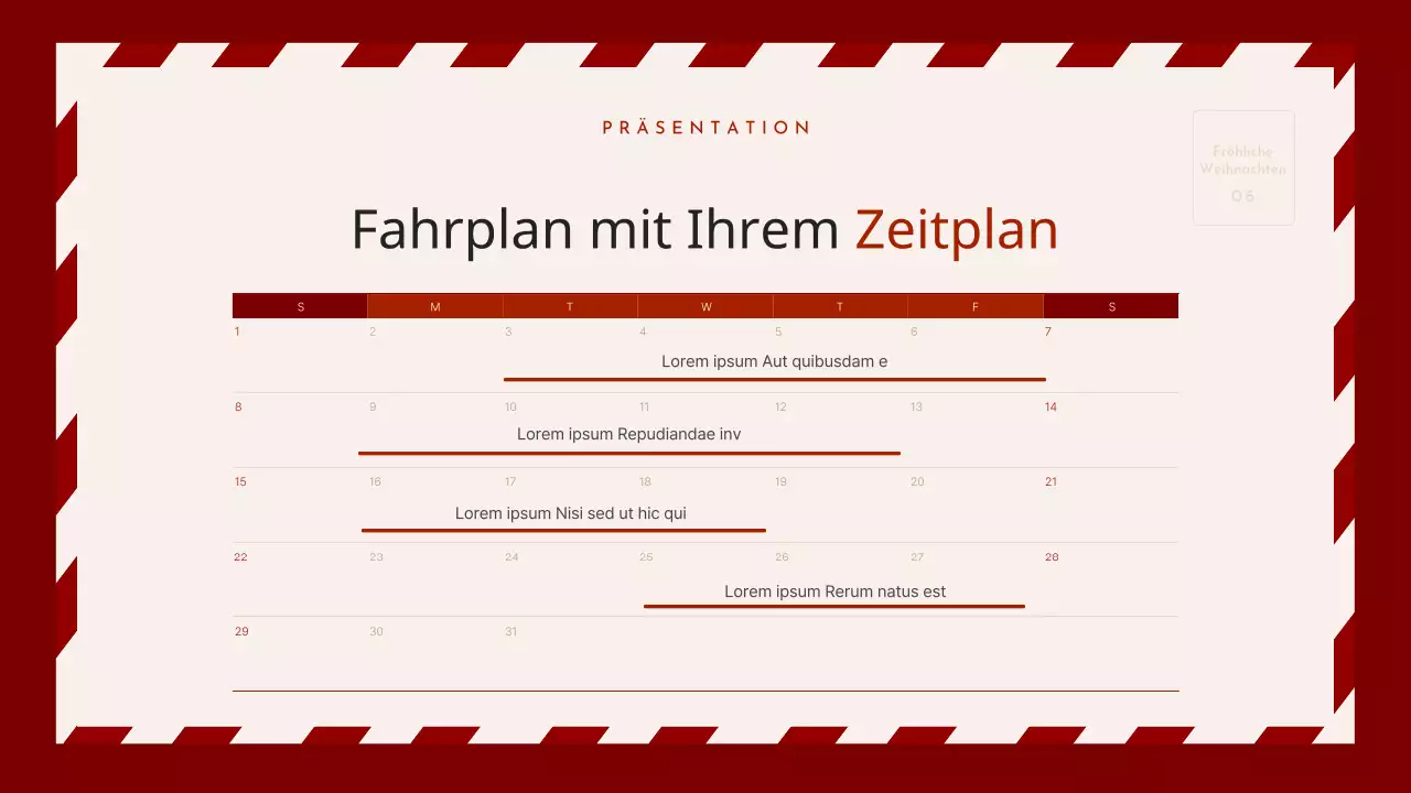 Ein gemütlicher Weihnachts-Eventplaner in Rot und Beige