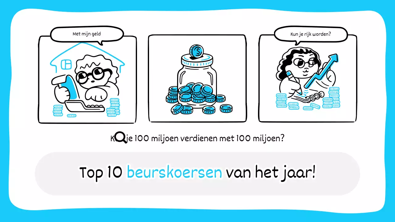 Aandelen in lichtblauw en zwart