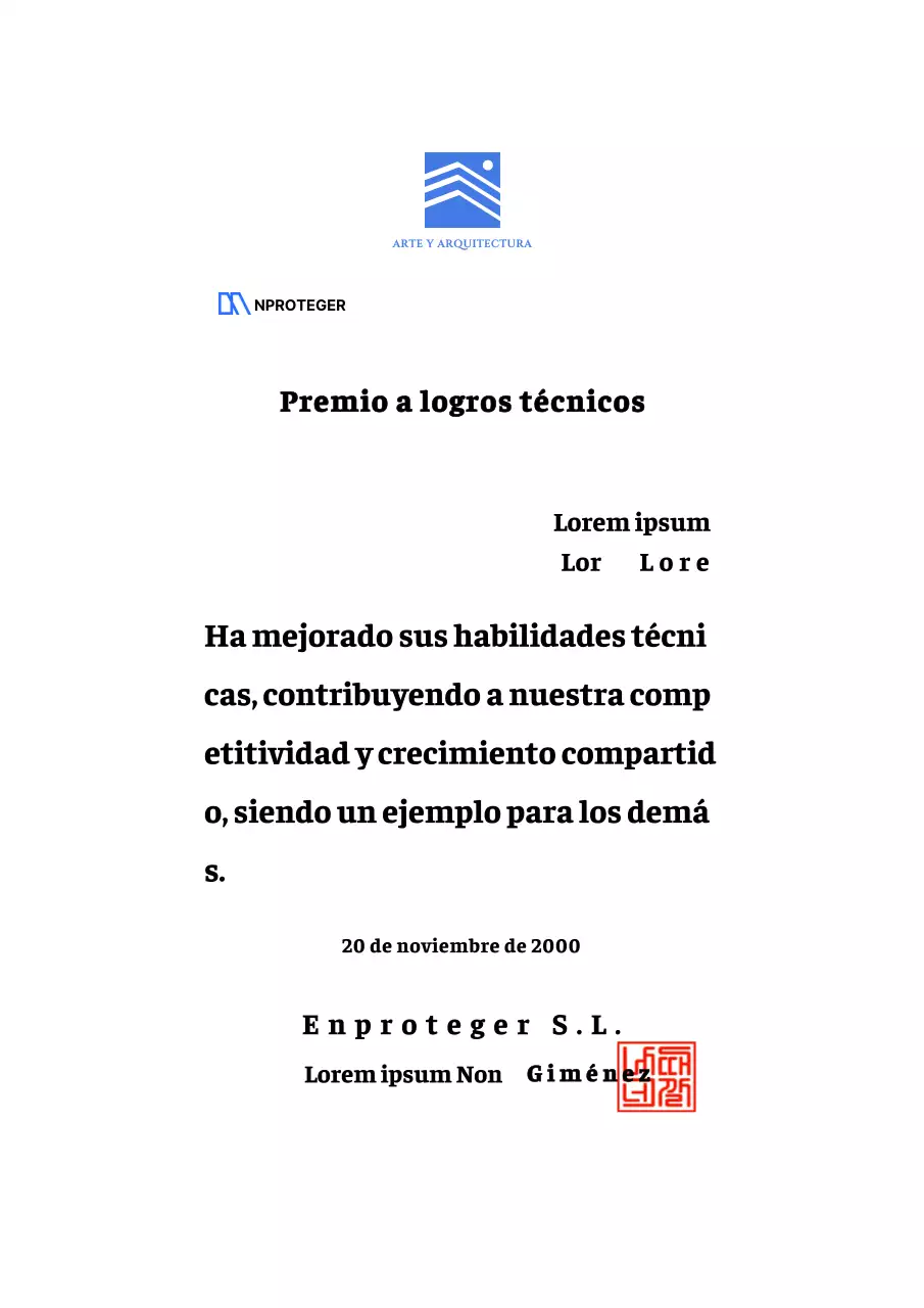 Diseñar un premio a los logros técnicos con un logotipo