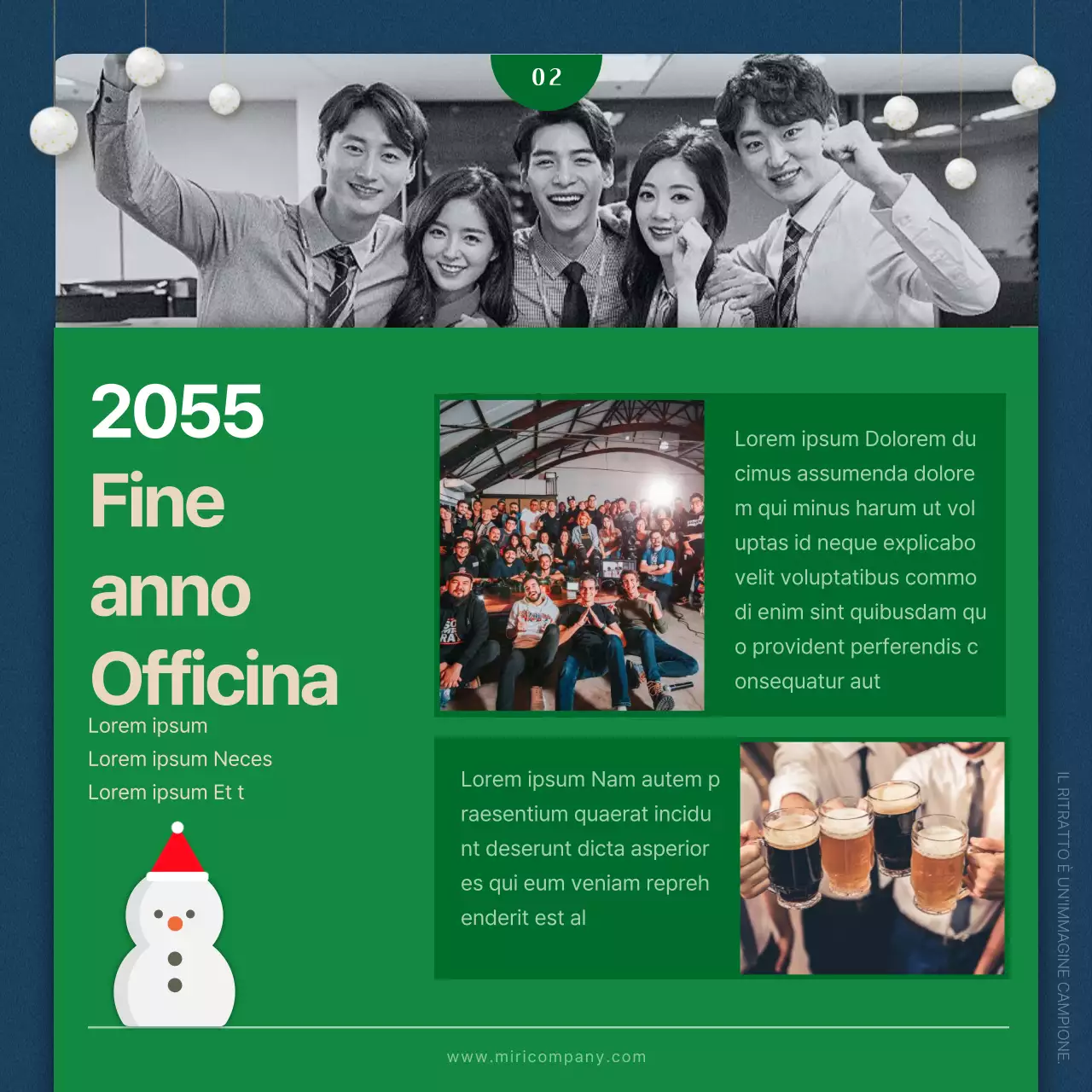 Introduzione alla newsletter interna natalizia rossa e verde