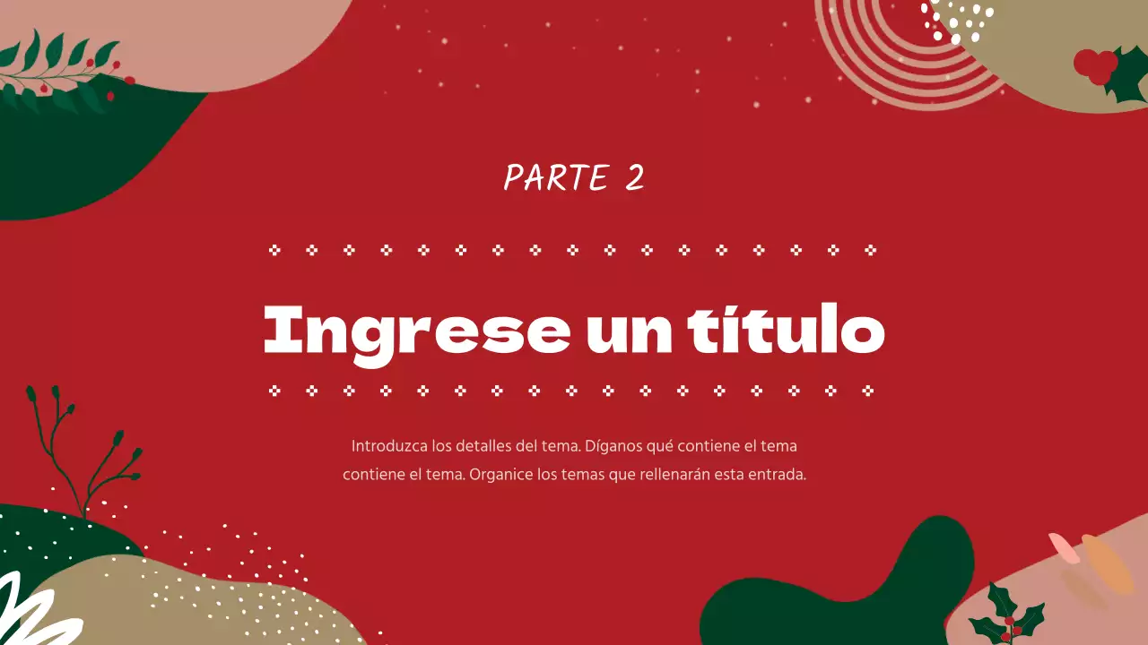Guía de formación de voluntarios con motivos geométricos rojos y verdes