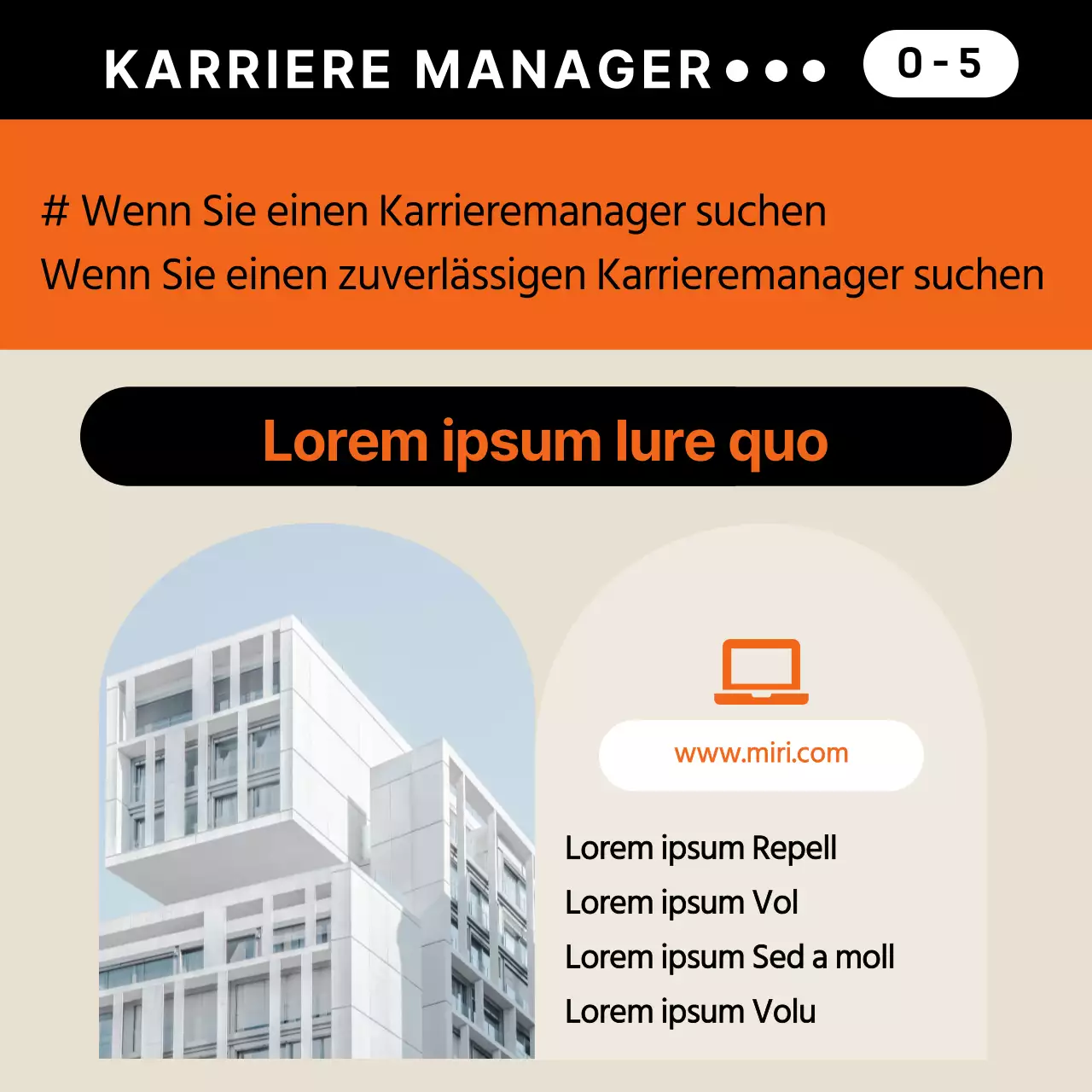 Einfacher Businessplan in Orange und Beige