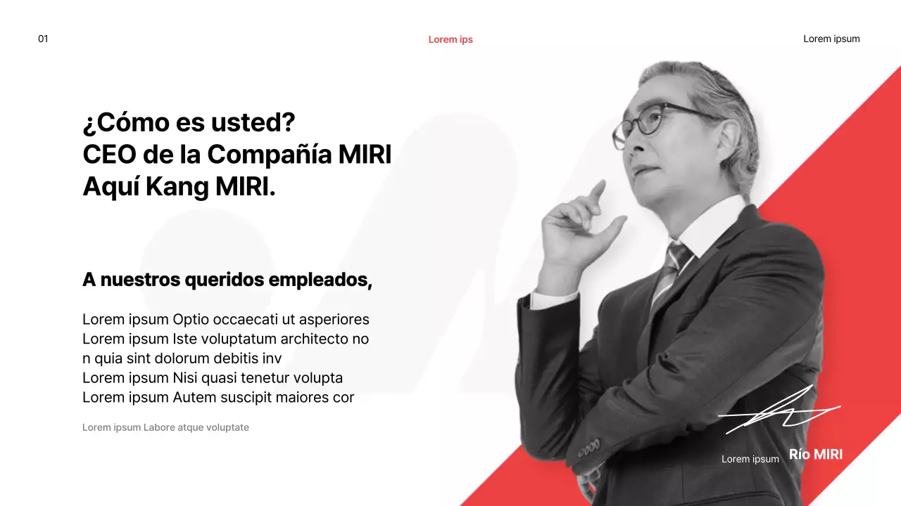 Informe de resultados de fin de año sencillo con acentos rojos