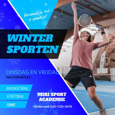 Een modern wintersportcentrum in blauw promoten