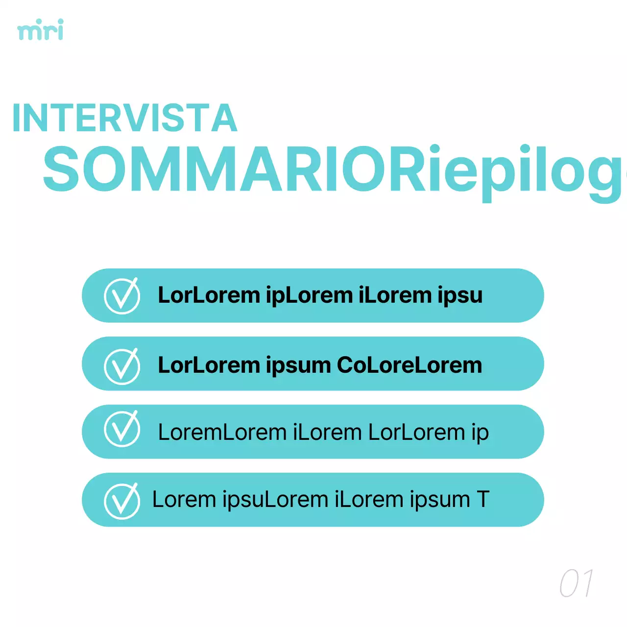 Promuovere interviste e colloqui di personalità semplici, in bianco e azzurro.
