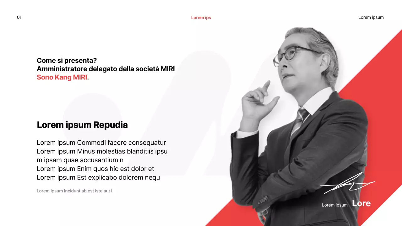 Semplice rapporto di performance di fine anno con accenti rossi