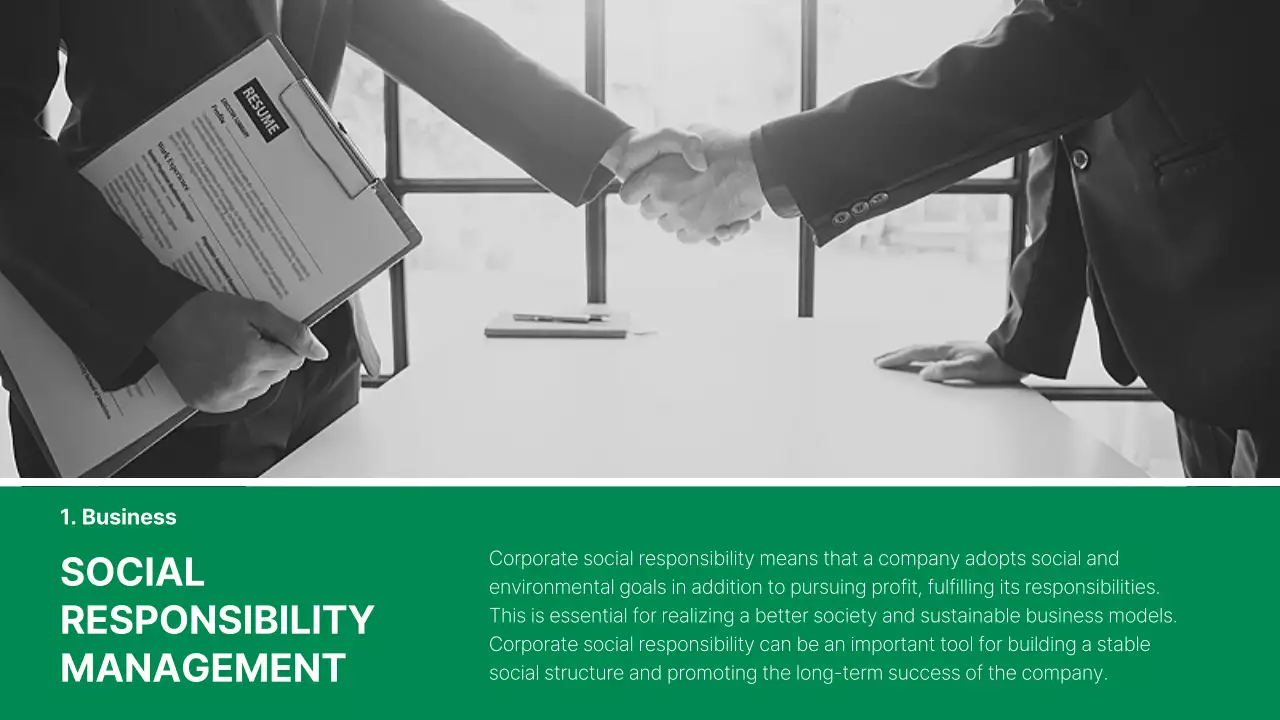 Green Modern Esg 보고서 문서 프레젠테이션