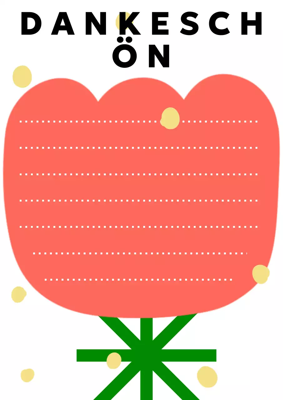 Minimalistische Briefeinladung in Rot und Grün