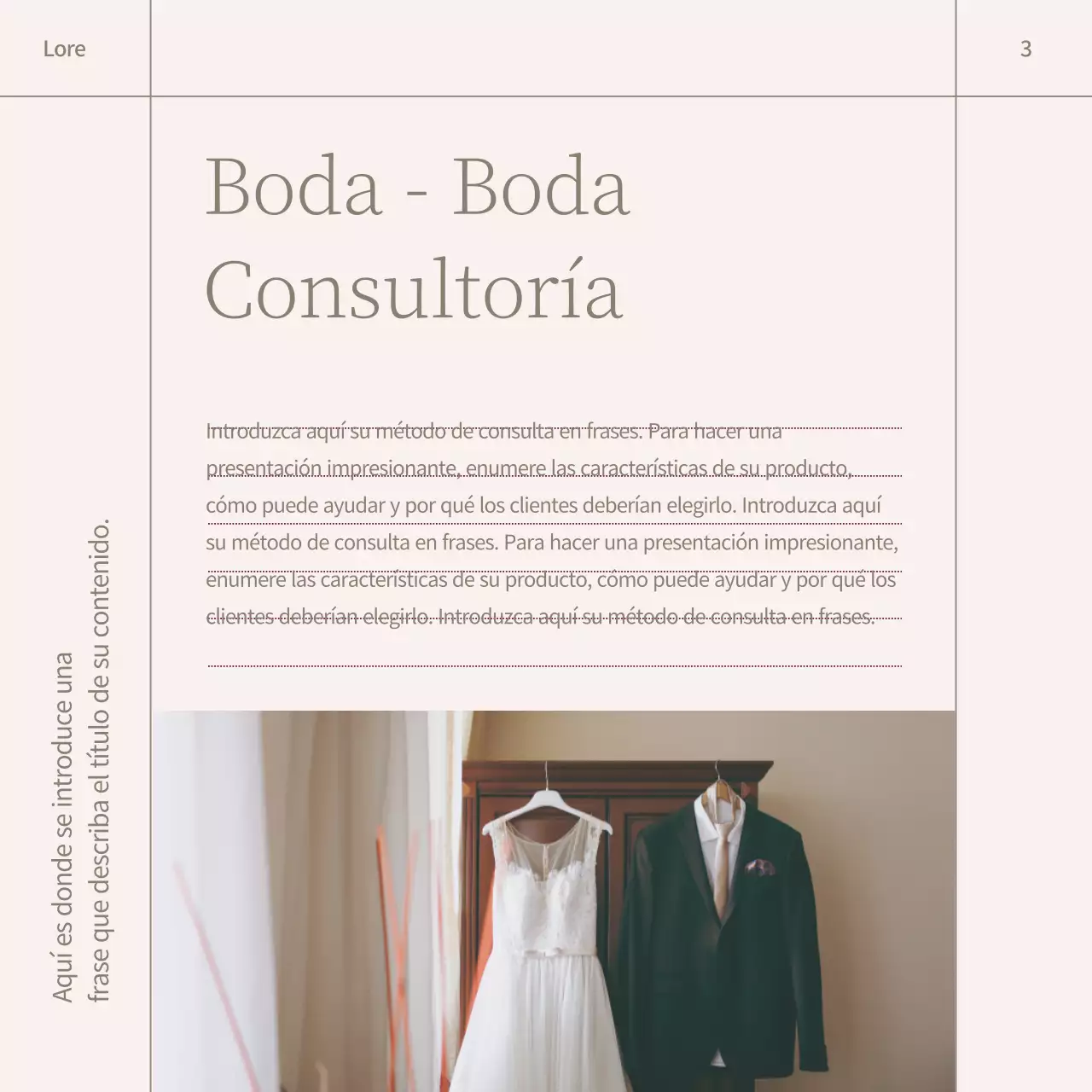 Promover una marca de bodas moderna en rosa y marrón