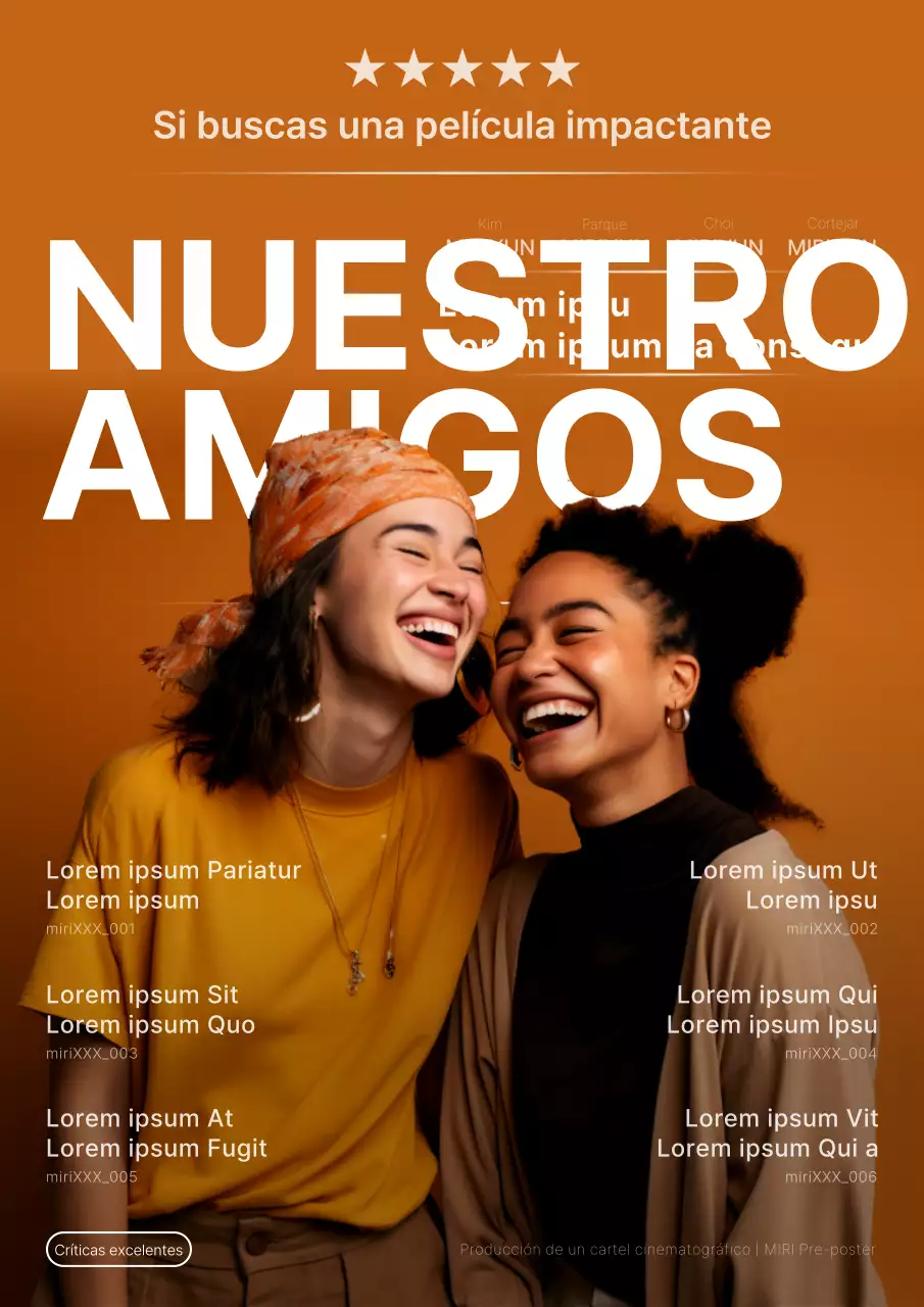 Promover reseñas de películas sencillas en naranja y blanco