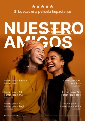 Promover reseñas de películas sencillas en naranja y blanco