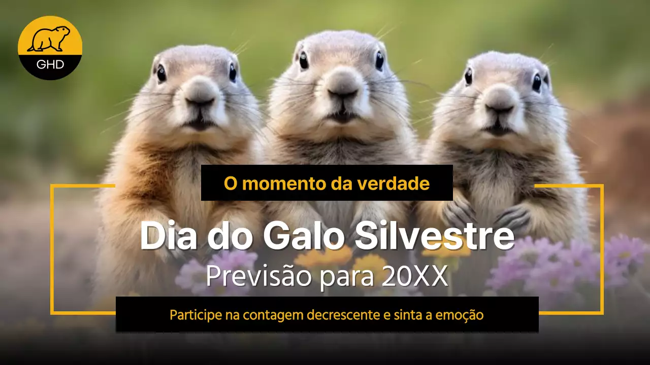 Amarelo e preto Previsão simples do Dia da Marmota
