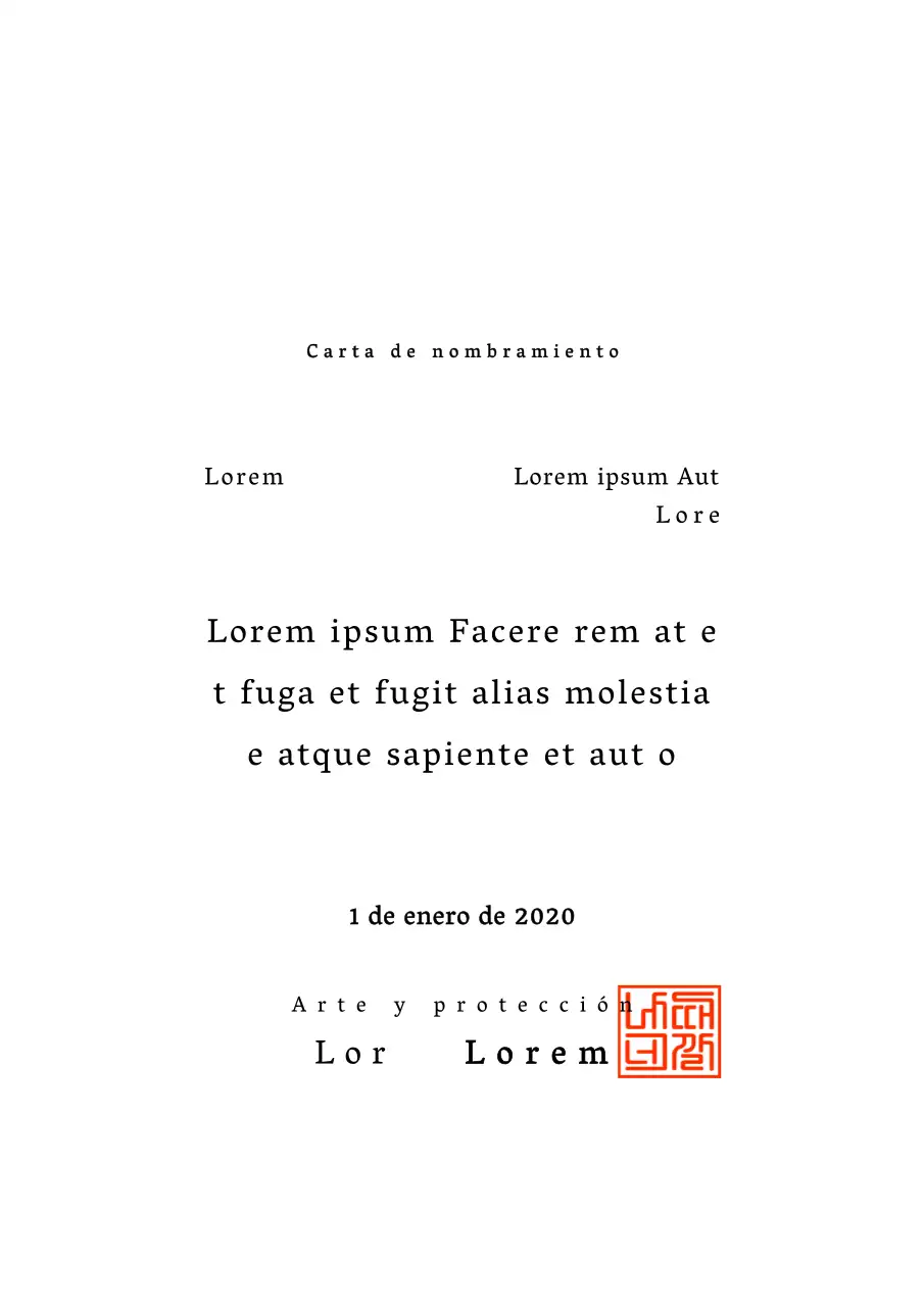 Diseño de cartas de nombramiento