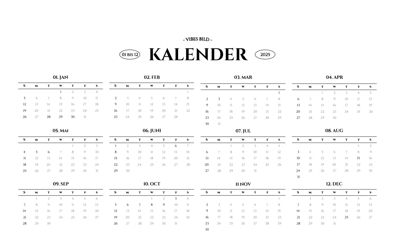 Einfacher Stil Wandkalender mit schwarz-weiß emotionalen Reisefotografie Konzept
