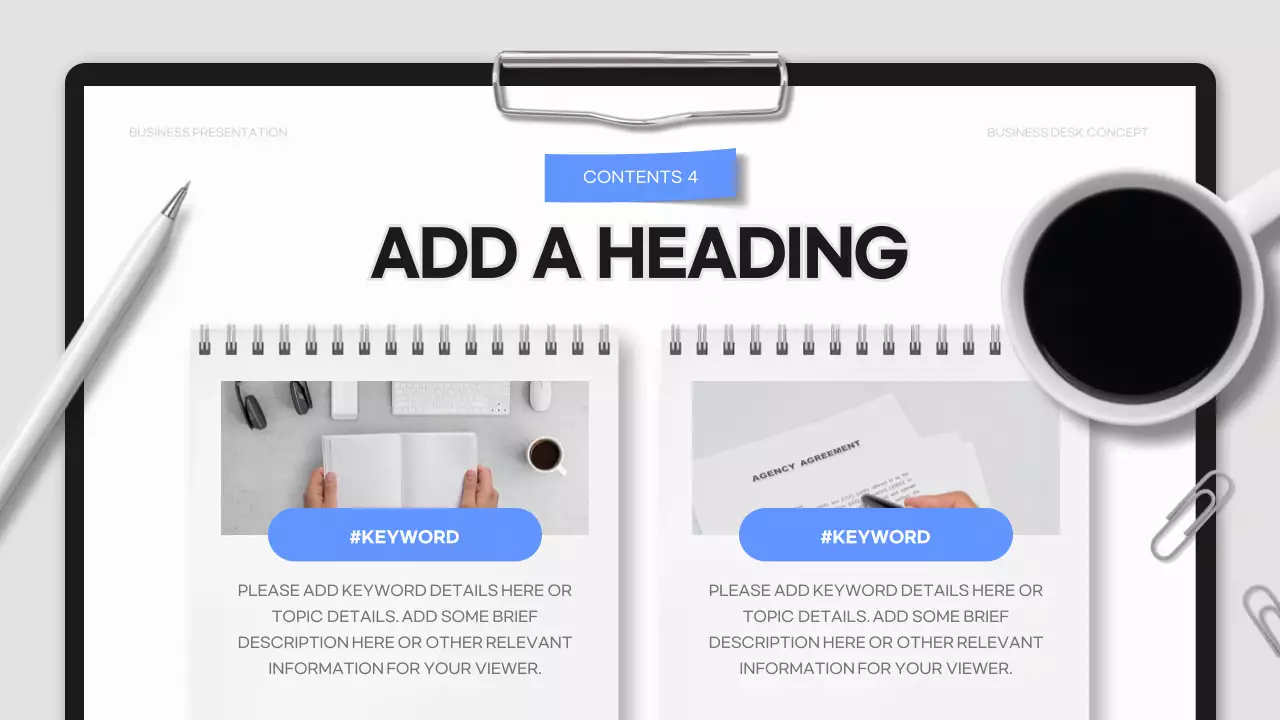 하늘색과 검정의 심플한 비즈니스 보고서