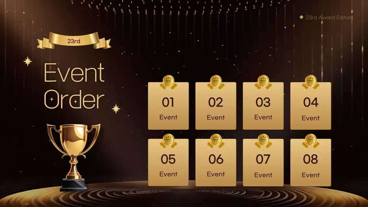 골드 엘레강트 이벤트 템플릿 프레젠테이션