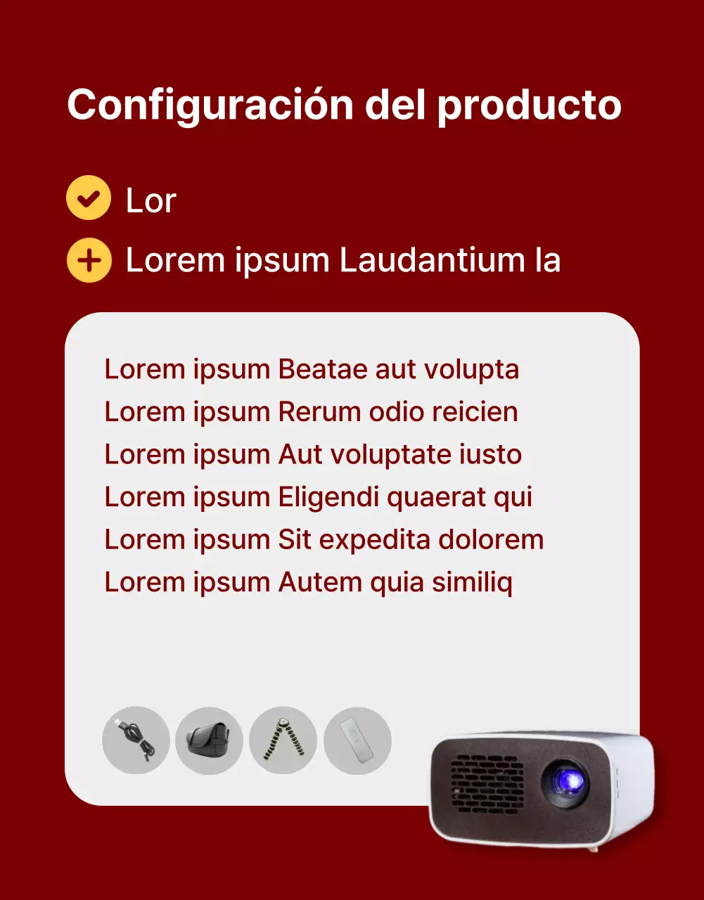 Rojo, simple descripción del producto electrónico