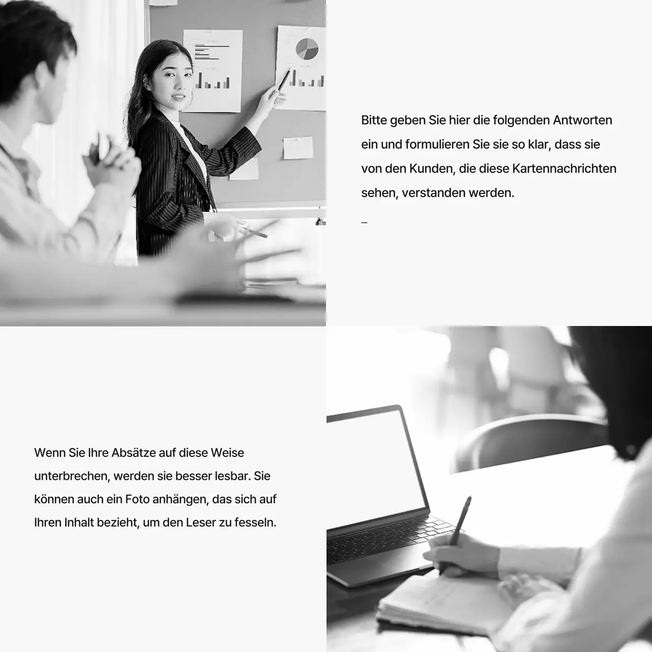 Ein modernes, schwarz-weißes und orangefarbenes Anschreiben für ein Vorstellungsgespräch