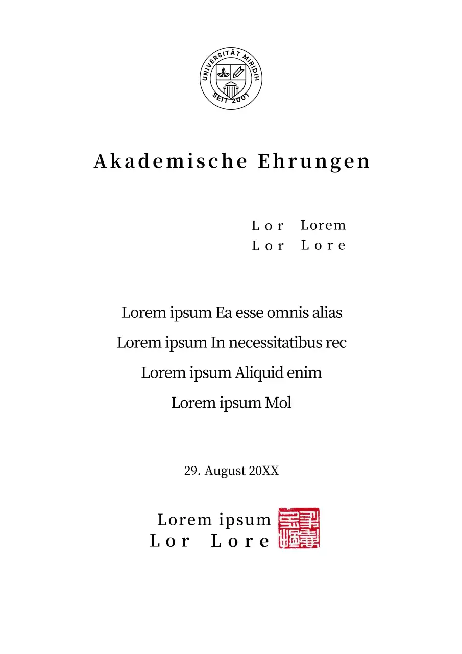 Universitätspreise für akademische Exzellenz mit einem sauberen Formularkonzept