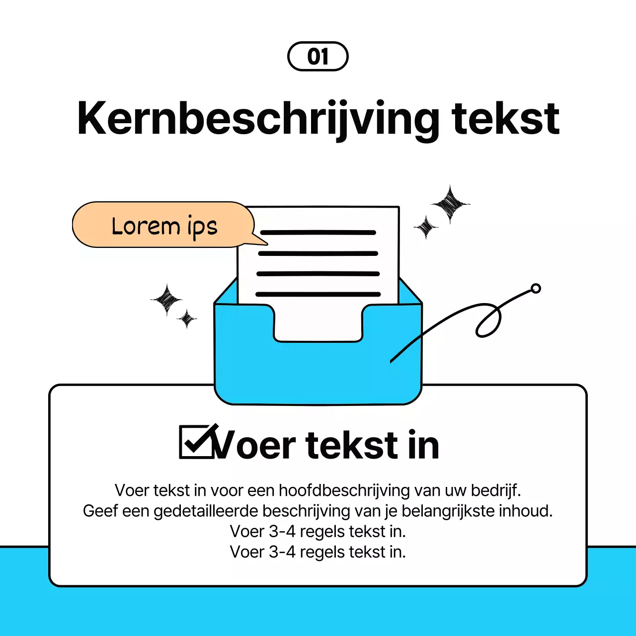  Eenvoudige zakelijke tips in lichtblauw en zwart