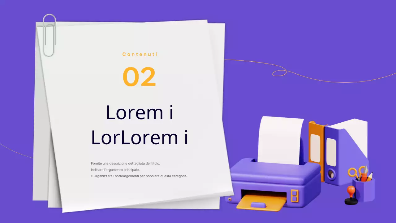 Un semplice rapporto di lavoro per impiegati in viola e giallo