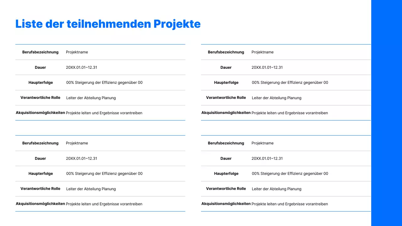Einfache Karrieremappe mit blauem Hintergrund