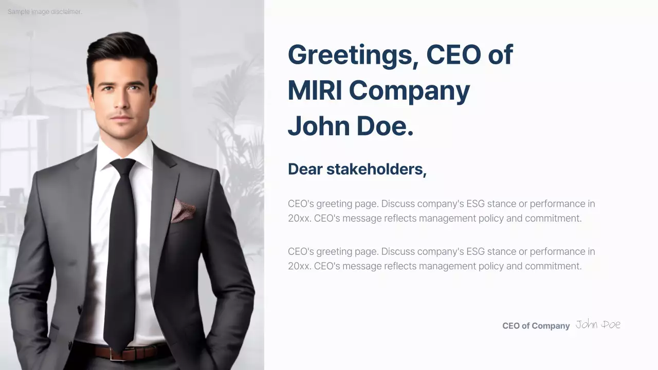 Blue Professional Esg Report Document Presentation