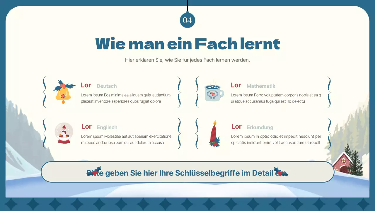 Eine Einführung in den Crashkurs für den Winter in Rot und Marineblau