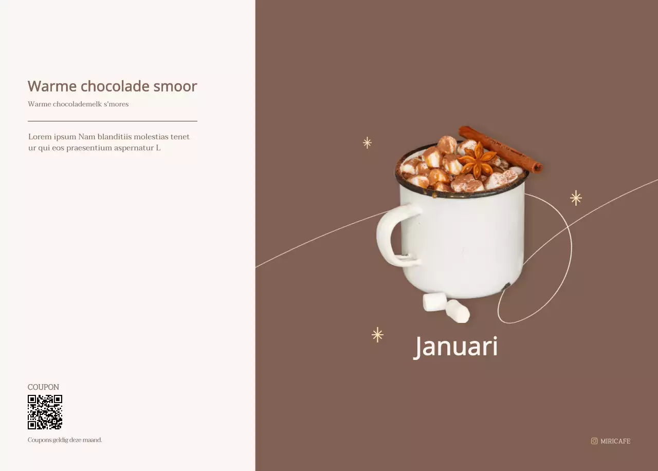 Cafékalender met aanbevelingen voor de drank van de maand