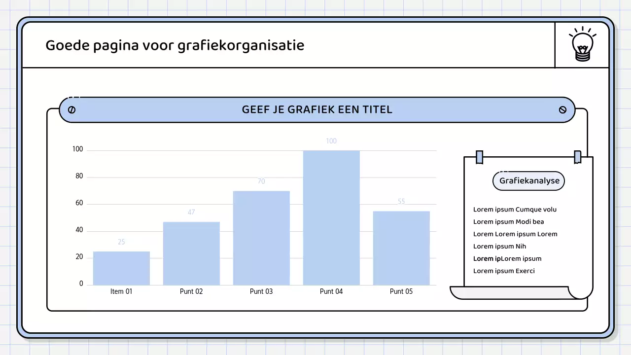 Een eenvoudig, lichtblauw samenvattend rapport