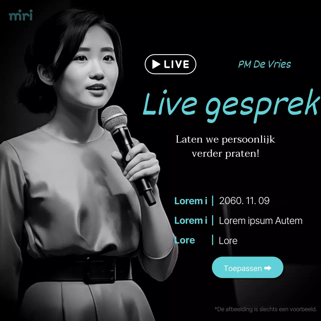 Promoot eenvoudige persoonlijkheidsinterviews en gesprekken in wit en lichtblauw