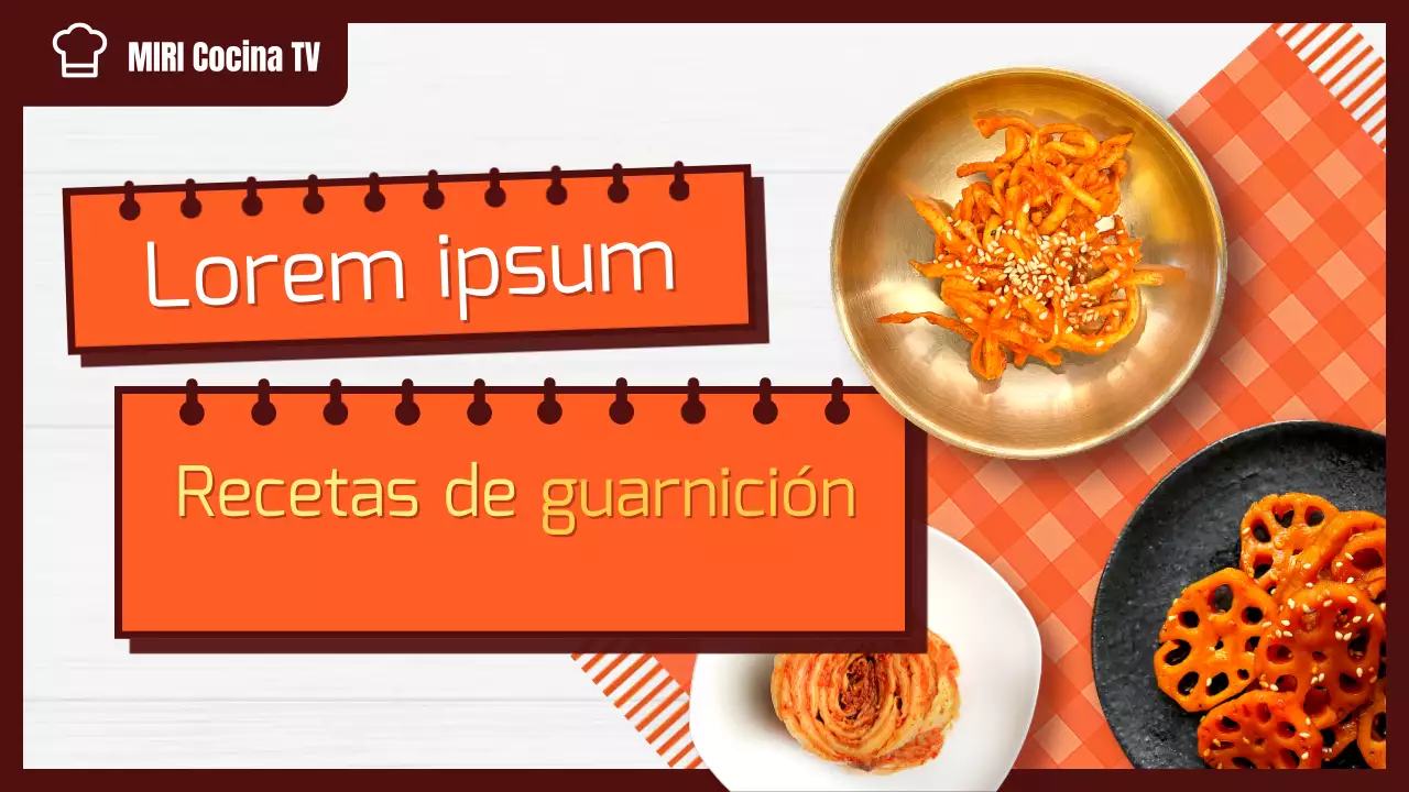 Receta de guarnición de estilo sencillo en naranja y marrón