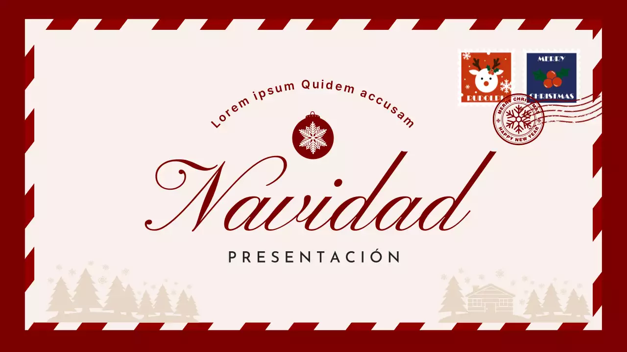 Un acogedor planificador de eventos navideños en rojo y beige