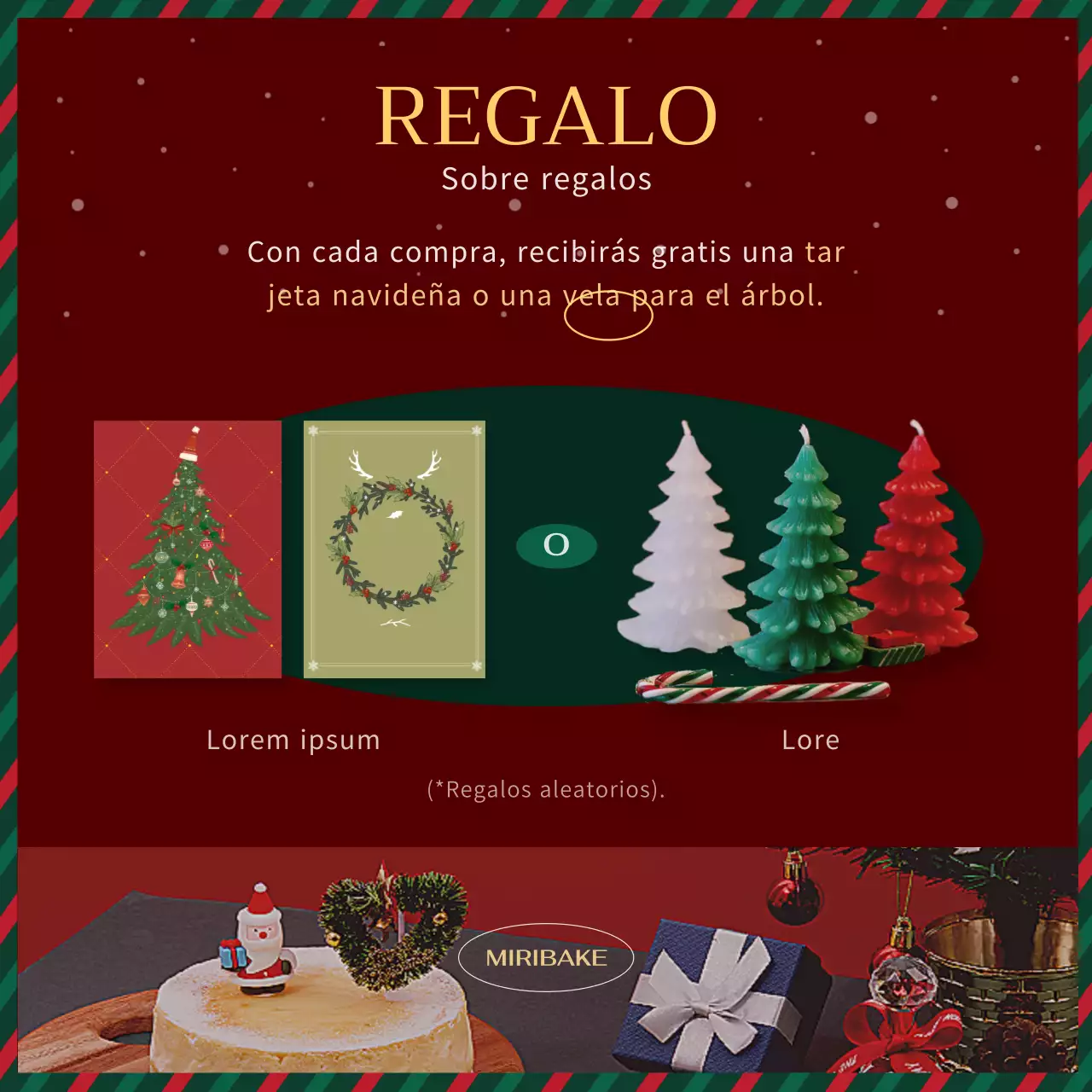 Promocione un pastel navideño clásico en verde