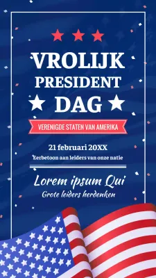 Blauw en rood klassieke advertentie voor President's Day
