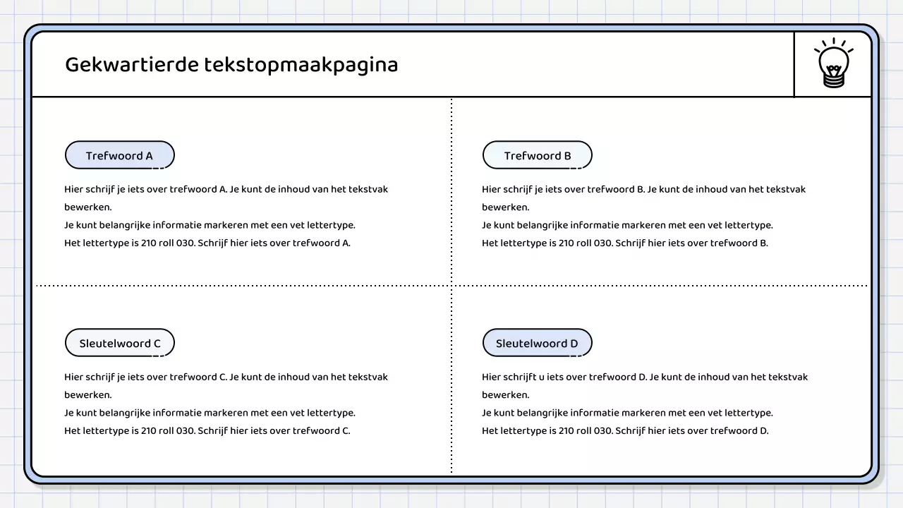 Een eenvoudig, lichtblauw samenvattend rapport