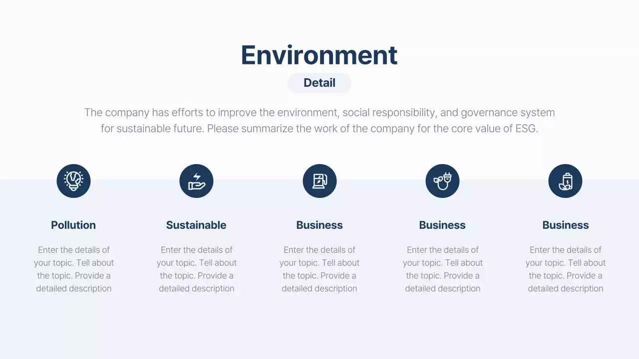 Blue Professional Esg Report Document Presentation