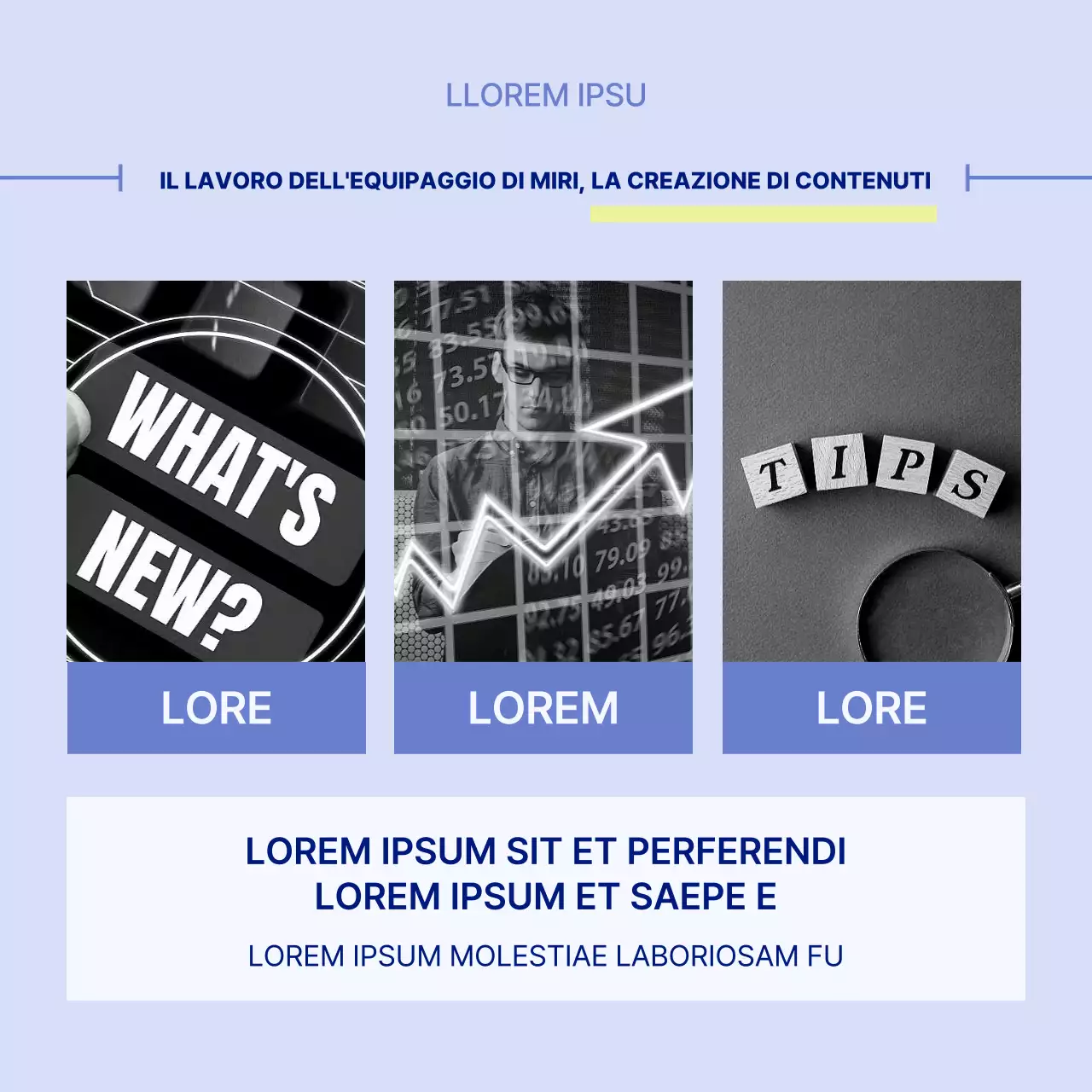 Lavori semplici in blu