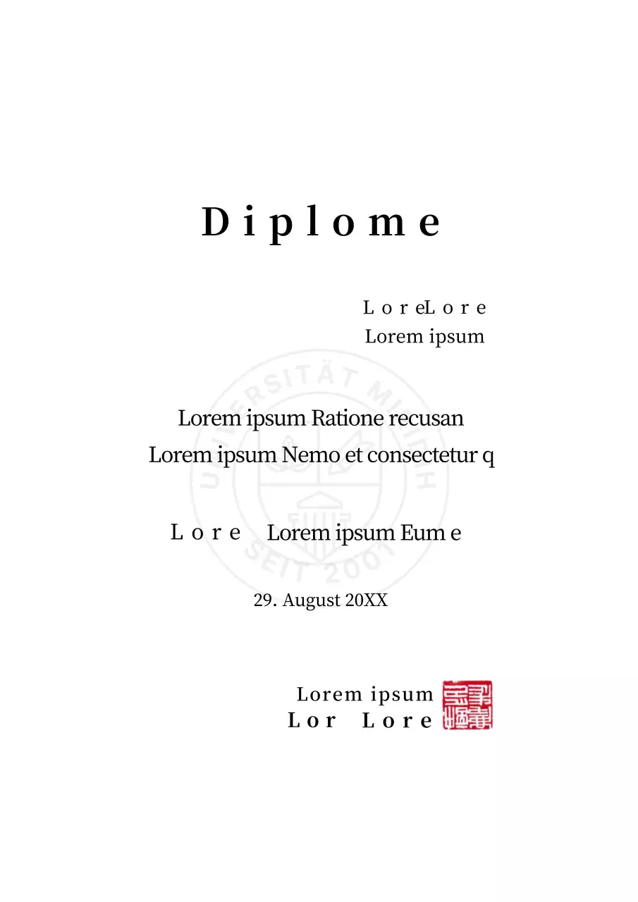 Hochschuldiplome mit einfachem Formularkonzept