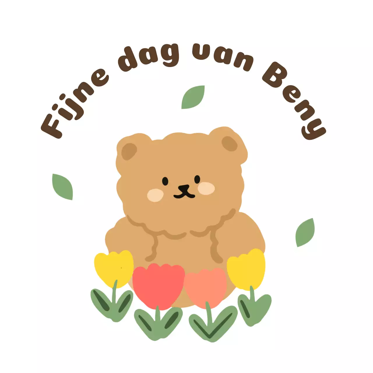 Schattig teddybeer briefpapier ontwerp met bloemen