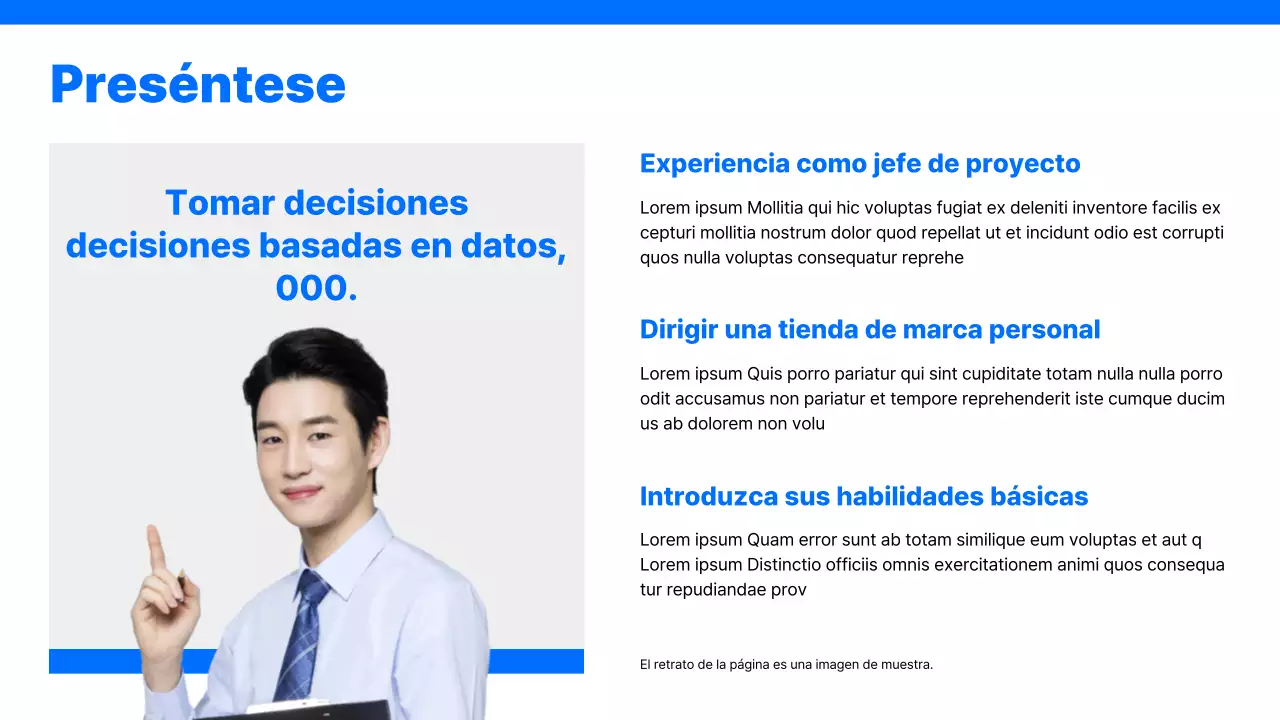 Cartera profesional sencilla con fondo azul