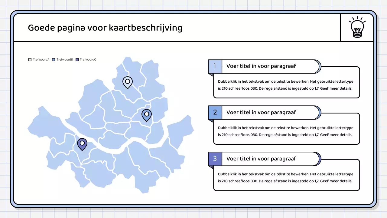 Een eenvoudig, lichtblauw samenvattend rapport