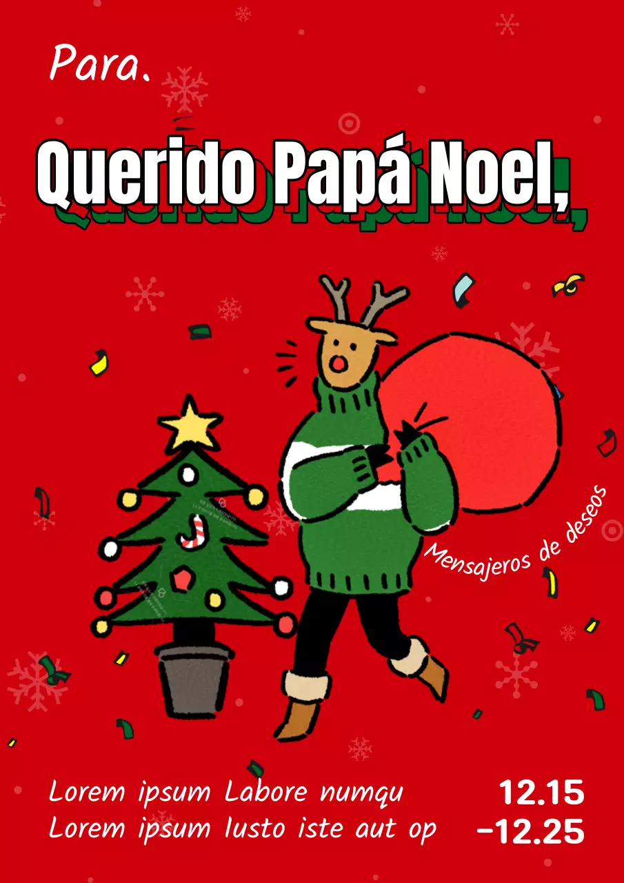 Pop art en rojo y verde para el sorteo de Navidad