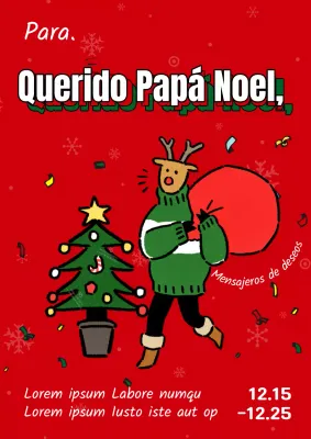 Pop art en rojo y verde para el sorteo de Navidad