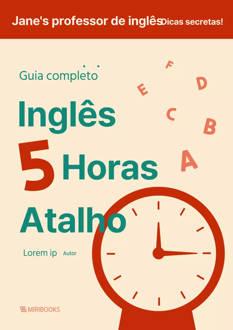 Capa inglesa minimalista em vermelho e verde