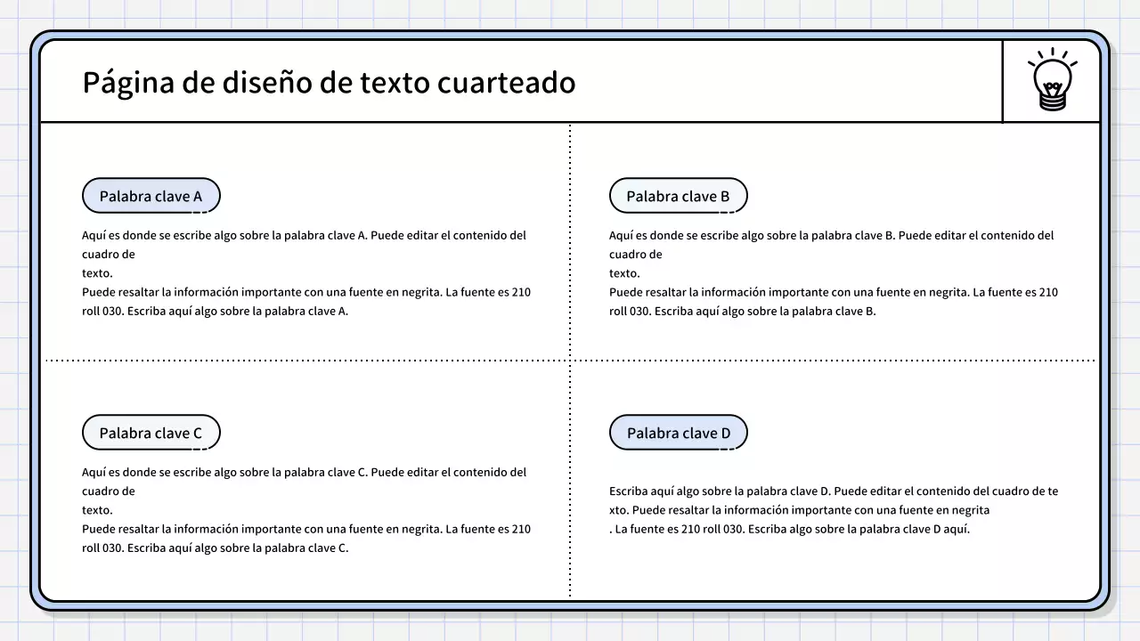 Un sencillo informe de síntesis de color azul claro