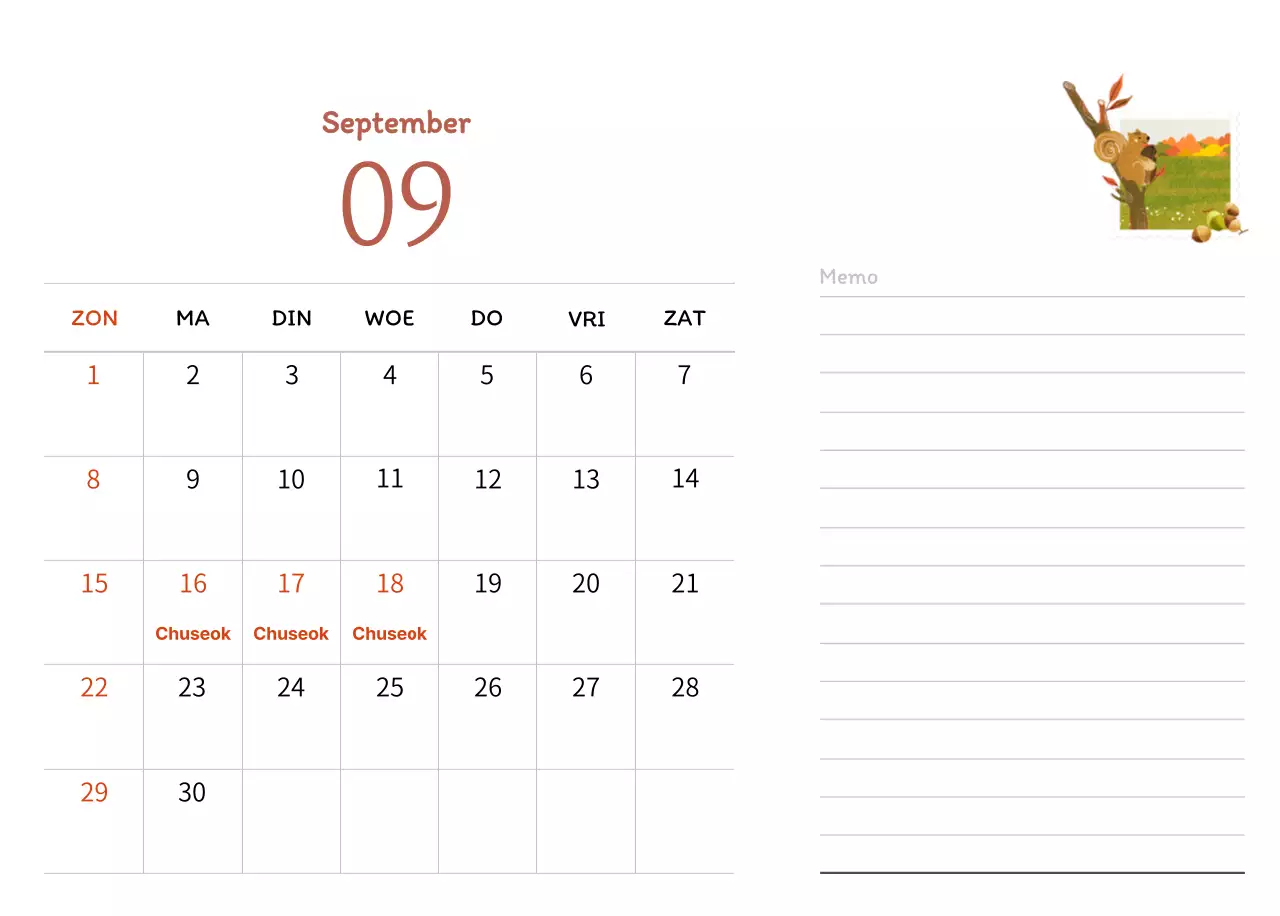 Stempelillustraties met een warm concept