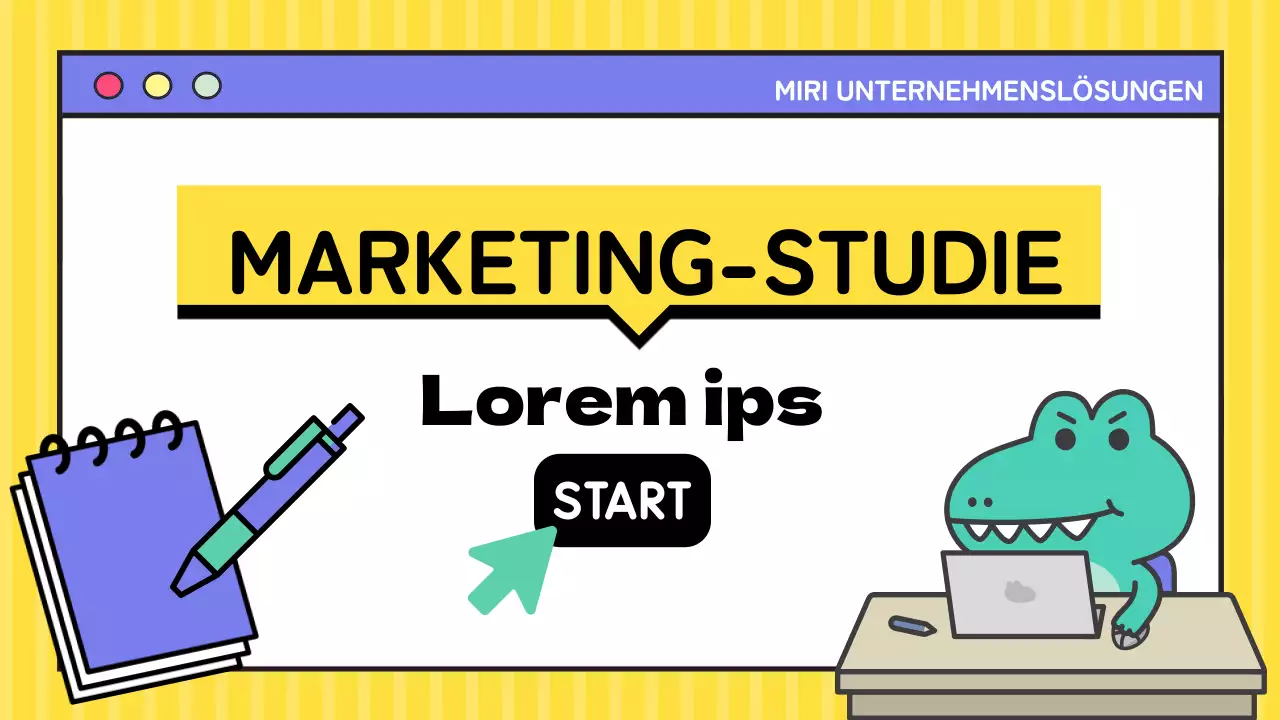 Gelb und Lila Trendy Marketing Studie Notizen Bericht