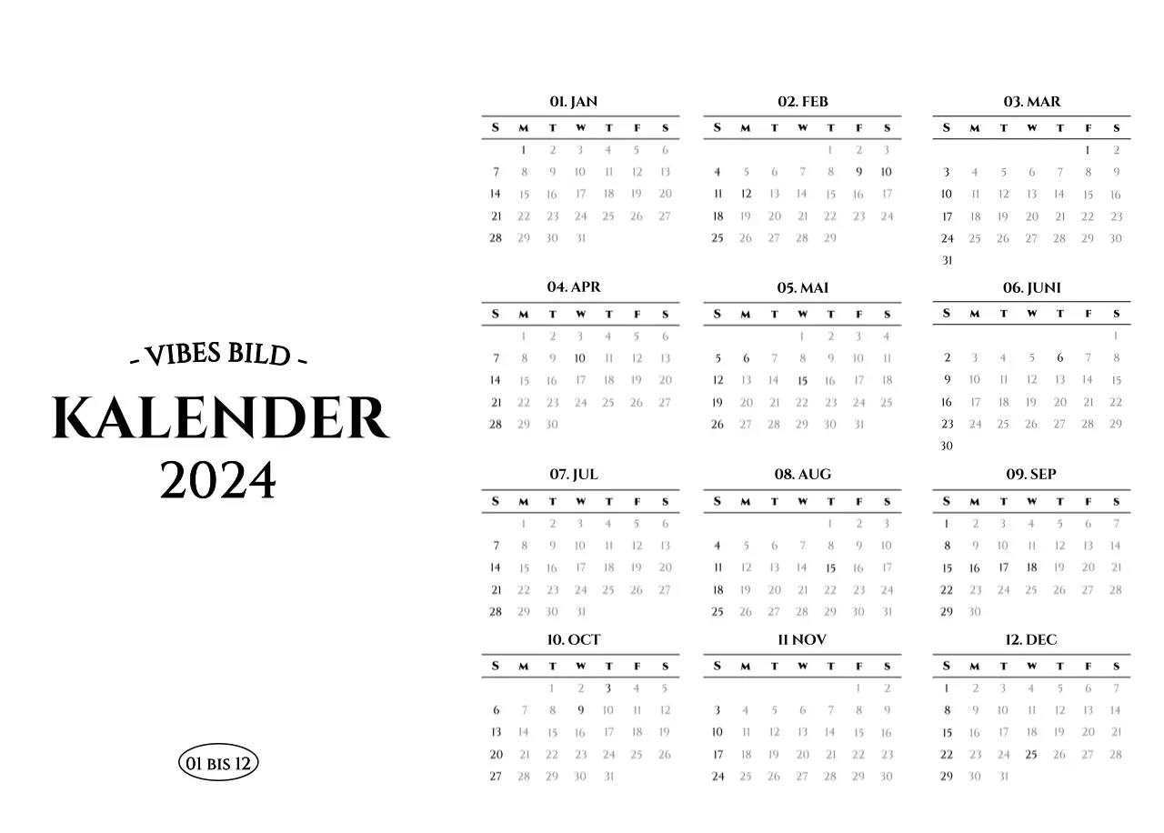 Ein Kalender im schlichten Stil mit einem emotionalen Reisefotografiekonzept