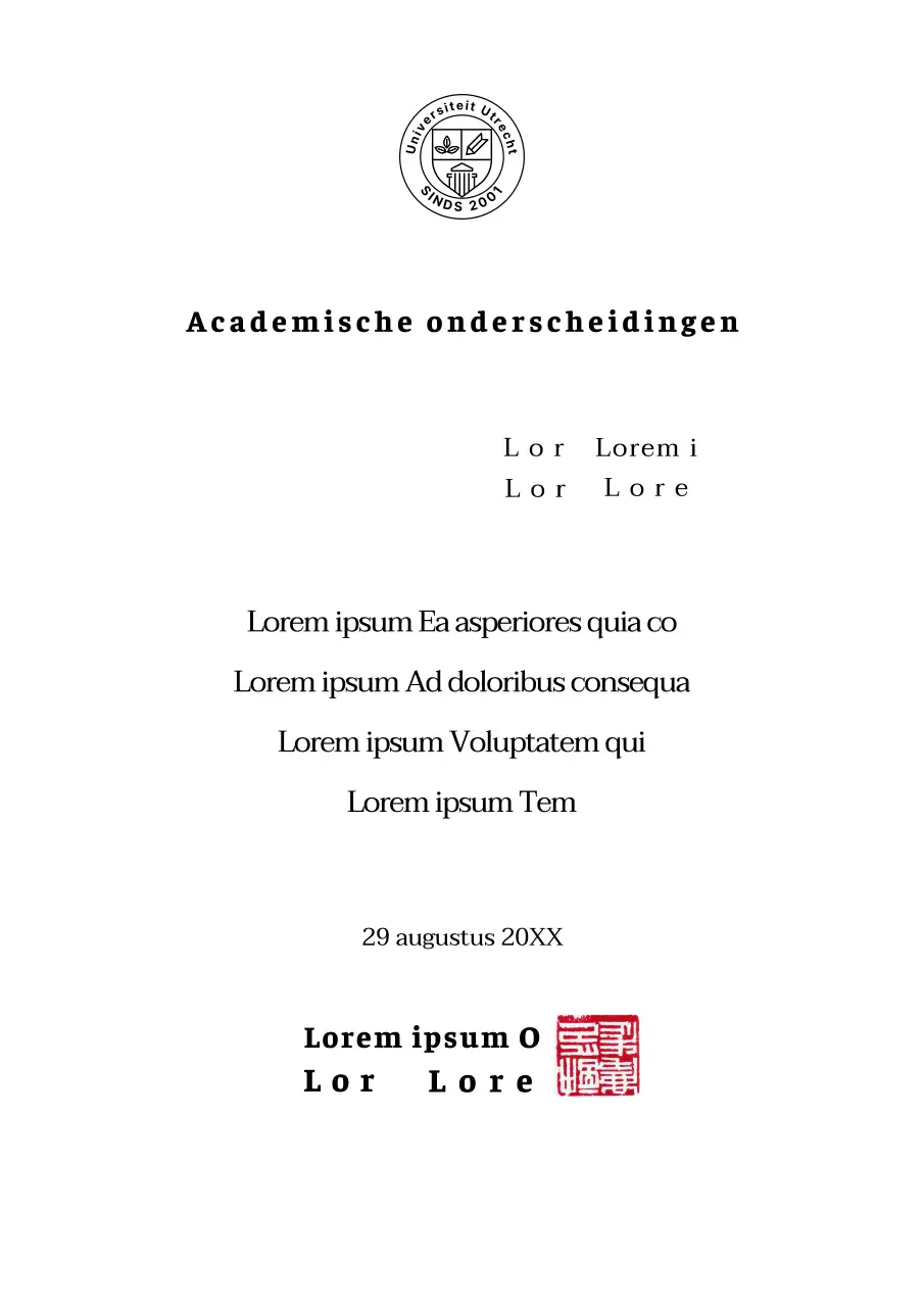 Universiteitsprijzen voor academische uitmuntendheid met een strak vormconcept